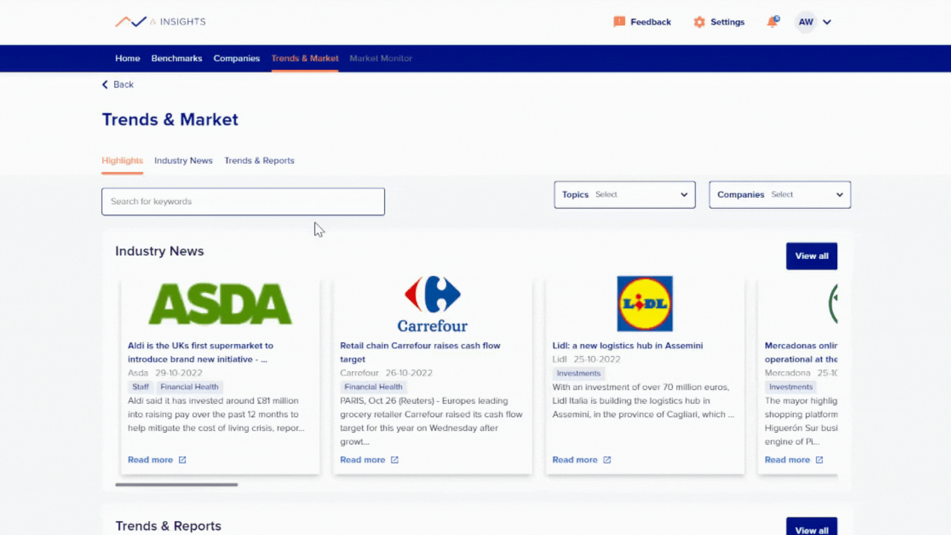 News Section: Trends & Market
